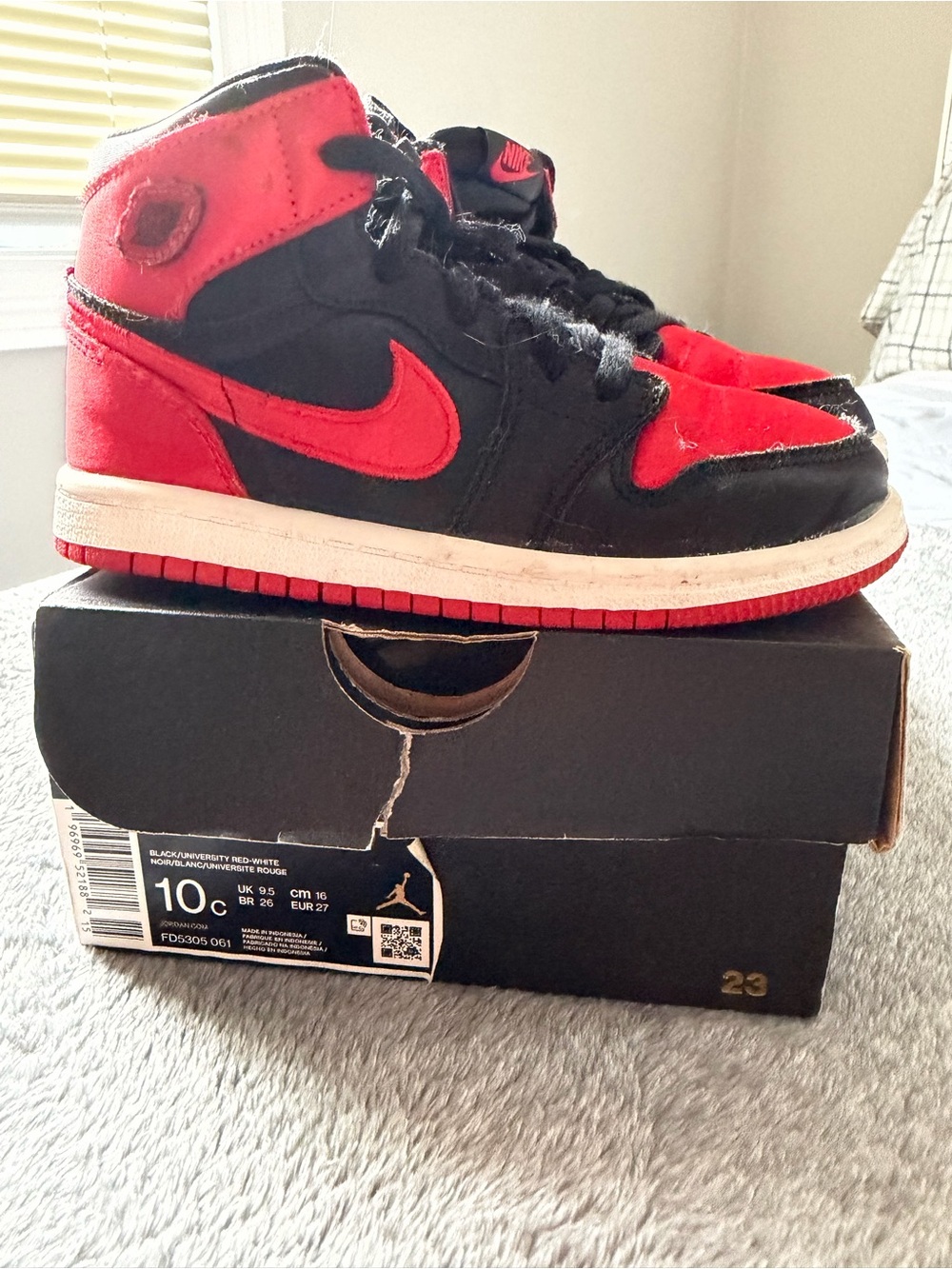 Kids Black and Red High-Top Sneakers - Nike-style